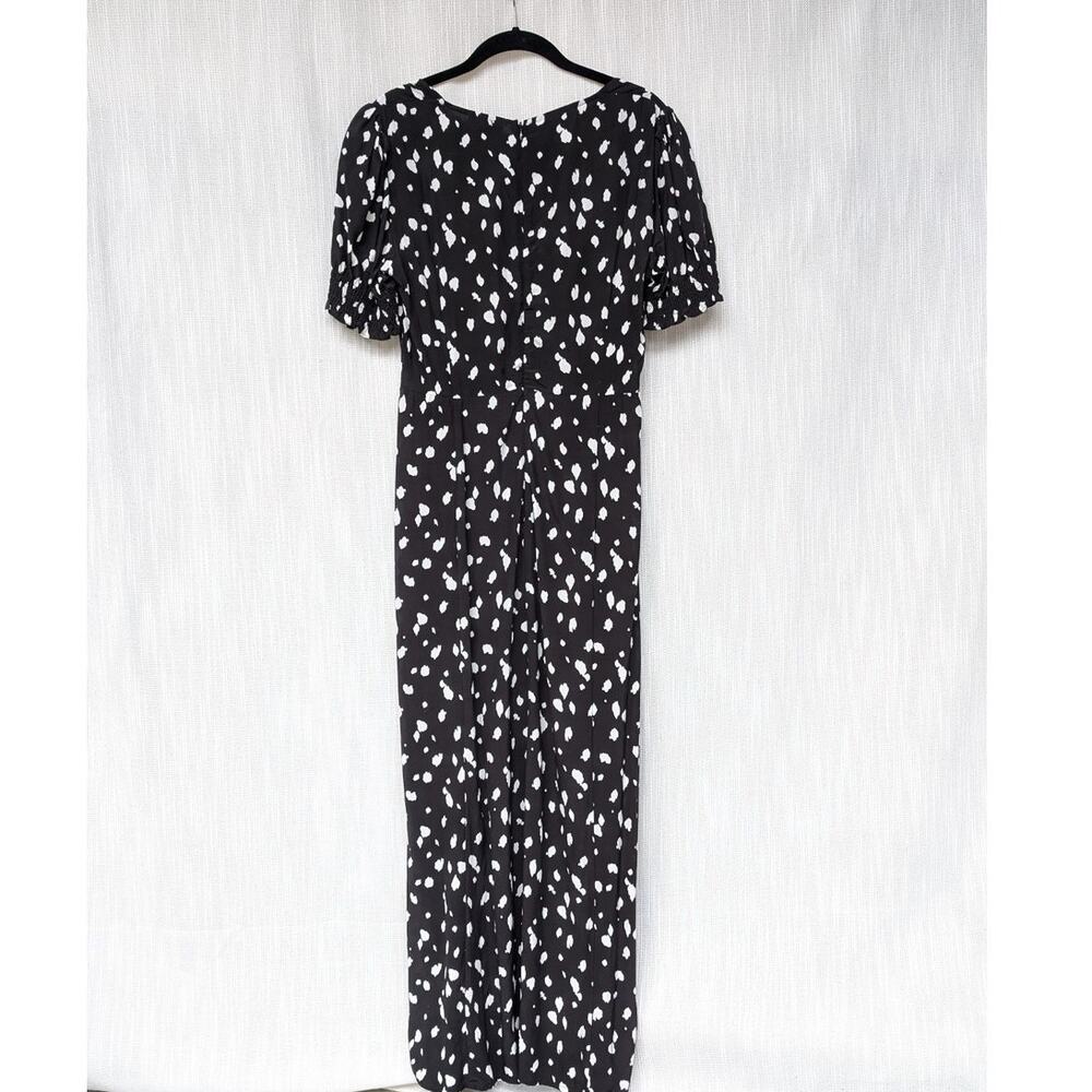 NWT Bardot Millie Black Abstract Spot Short Sleeve Midi Maxi Dress, size 6/S - Picture 3 of 10